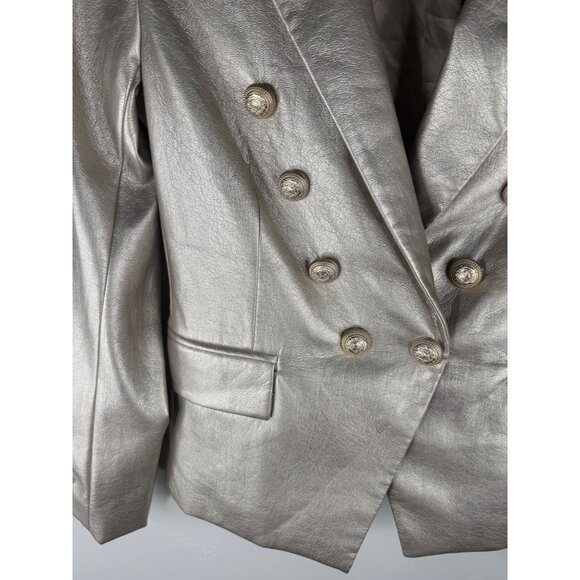 New Generation Love Delilah Vegan Gold Leather Blazer Jacket Size XS - Picture 3 of 6